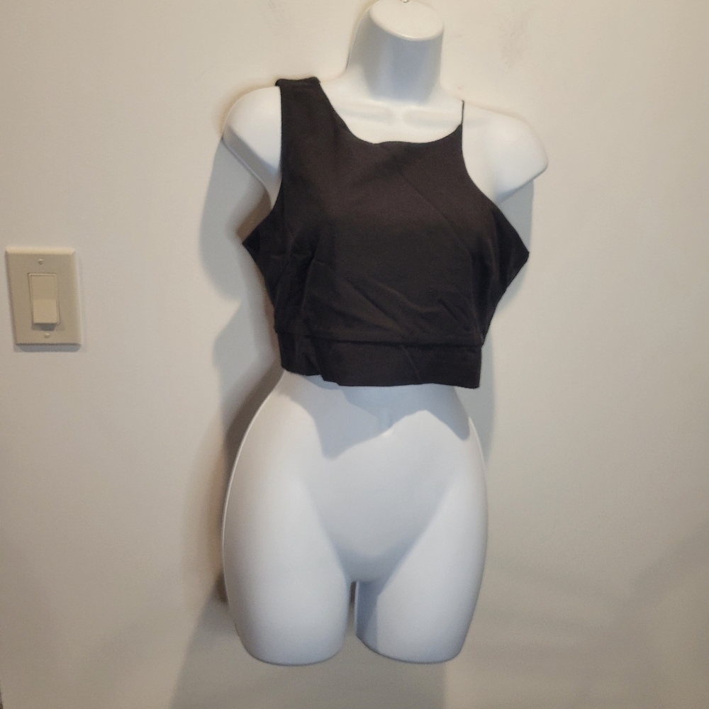 New zara size m black one shoulder crop top